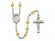 St. Pius X Centre w/Fire Polished Bead Rosary in 12 Colors 