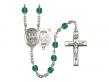  St. George/National Guard Centre w/Fire Polished Bead Rosary in 12 Colors 