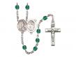  St. Sebastian/Soccer-Women Centre w/Fire Polished Bead Rosary in 12 Colors 