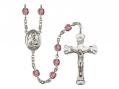  St. Albert the Great Centre w/Fire Polished Bead Rosary in 12 Colors 