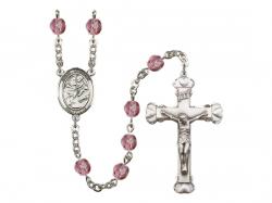  St. Anthony of Padua Centre w/Fire Polished Bead Rosary in 12 Colors 