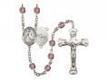  St. Joseph of Cupertino Centre w/Fire Polished Bead Rosary in 12 Colors 