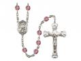  St. Sarah Centre w/Fire Polished Bead Rosary in 12 Colors 