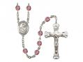  St. Thomas Aquinas Centre w/Fire Polished Bead Rosary in 12 Colors 