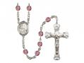  St. Veronica Centre w/Fire Polished Bead Rosary in 12 Colors 
