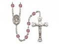  St. Ursula Centre w/Fire Polished Bead Rosary in 12 Colors 