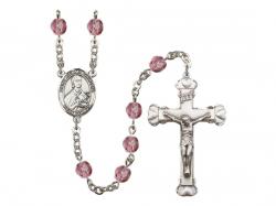  St. Gemma Galgani Centre w/Fire Polished Bead Rosary in 12 Colors 