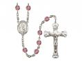 St. James the Lesser Centre w/Fire Polished Bead Rosary in 12 Colors 