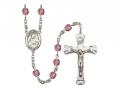  St. Pius X Centre w/Fire Polished Bead Rosary in 12 Colors 
