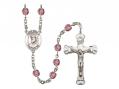  St. Pius V Centre w/Fire Polished Bead Rosary in 12 Colors 