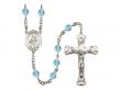  St. Joseph Freinademetz Centre w/Fire Polished Bead Rosary in 12 Colors 