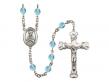  St. Henry II Centre w/Fire Polished Bead Rosary in 12 Colors 