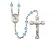 St. Louise de Marillac Centre w/Fire Polished Bead Rosary in 12 Colors 