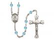  St. Timothy Centre w/Fire Polished Bead Rosary in 12 Colors 