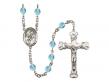  St. John of God Centre w/Fire Polished Bead Rosary in 12 Colors 
