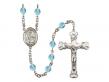  St. Isabella of Portugal Centre w/Fire Polished Bead Rosary in 12 Colors 