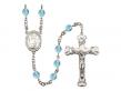  St. Jeanne Chezard de Matel Centre w/Fire Polished Bead Rosary in 12 Colors 