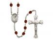  St. Dennis Centre w/Fire Polished Bead Rosary in 12 Colors 