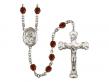  St. Isidore of Seville Centre w/Fire Polished Bead Rosary in 12 Colors 