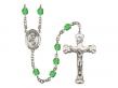  St. Scholastica Centre w/Fire Polished Bead Rosary in 12 Colors 