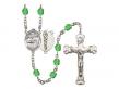  St. Cosmas & Damian/Doctors Centre w/Fire Polished Bead Rosary in 12 Colors 