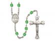  St. Isidore the Farmer Centre w/Fire Polished Bead Rosary in 12 Colors 