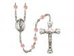  St. Florian Centre w/Fire Polished Bead Rosary in 12 Colors 