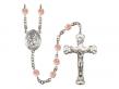  St. John the Baptist Centre w/Fire Polished Bead Rosary in 12 Colors 
