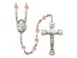  St. Luke the Apostle Centre w/Fire Polished Bead Rosary in 12 Colors 