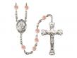  St. Gemma Galgani Centre w/Fire Polished Bead Rosary in 12 Colors 