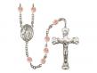  St. Anthony of Egypt Centre w/Fire Polished Bead Rosary in 12 Colors 
