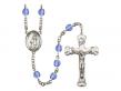  St. Genesius of Rome Centre w/Fire Polished Bead Rosary in 12 Colors 
