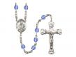  St. Lawrence Centre w/Fire Polished Bead Rosary in 12 Colors 