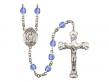 St. Dismas Centre w/Fire Polished Bead Rosary in 12 Colors 