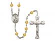  St. Albert the Great Centre w/Fire Polished Bead Rosary in 12 Colors 
