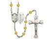 St. Luke the Apostle/Doctor Centre w/Fire Polished Bead Rosary in 12 Colors 
