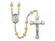 St. Rita of Cascia Centre w/Fire Polished Bead Rosary in 12 Colors 