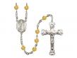  St. Roch Centre w/Fire Polished Bead Rosary in 12 Colors 