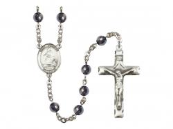  St. Charles Borromeo Centre Rosary w/Hematite Beads 