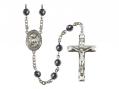  St. Christopher/Air Force Centre Rosary w/Hematite Beads 
