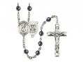  St. Christopher/Navy Centre Rosary w/Hematite Beads 