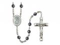 St. Christopher Centre Rosary w/Hematite Beads 