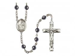  St. Dymphna Centre Rosary w/Hematite Beads 