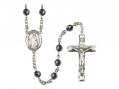 St. Justin Centre Rosary w/Hematite Beads 