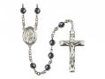  St. Rita of Cascia Centre Rosary w/Hematite Beads 