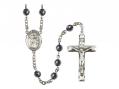  St. Sebastian Centre Rosary w/Hematite Beads 