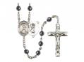  St. Christopher/Football Centre Rosary w/Hematite Beads 