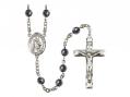  St. Augustine of Hippo Center Rosary w/Hematite Beads 