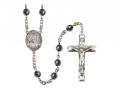  St. Kateri Tekakwitha Centre Rosary w/Hematite Beads 