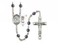  St. Christopher/Basketball Centre Rosary w/Hematite Beads 
